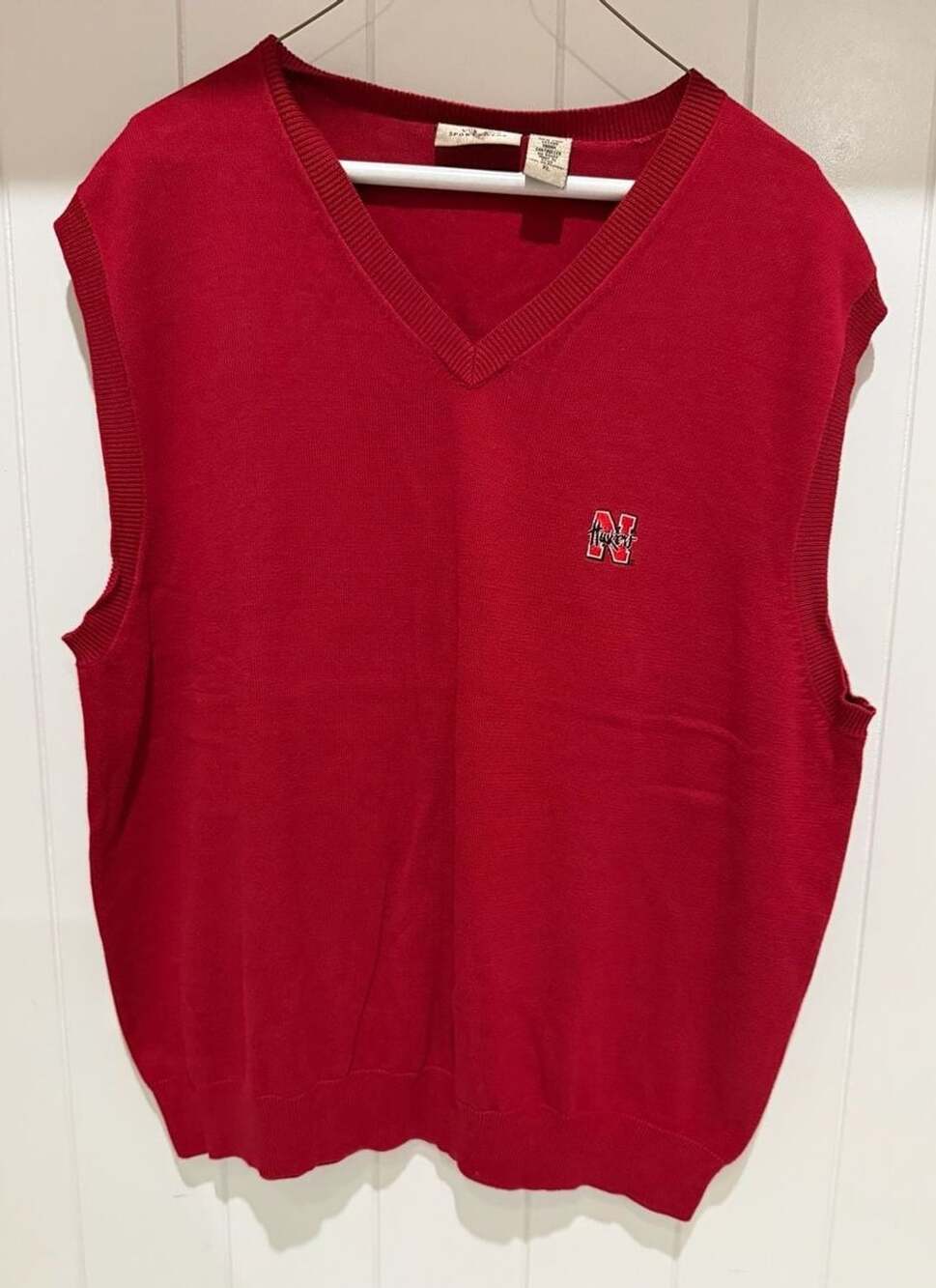 Vesi Sportswear Red Knit Sweater Vest Size XL Pima Cotton